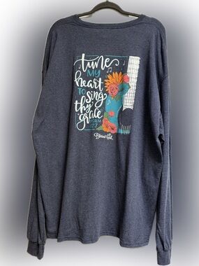 Blessed Girl Psalm 57:7 Graphic Long Sleeve Tee | Women’s 2XL | Faith-Based